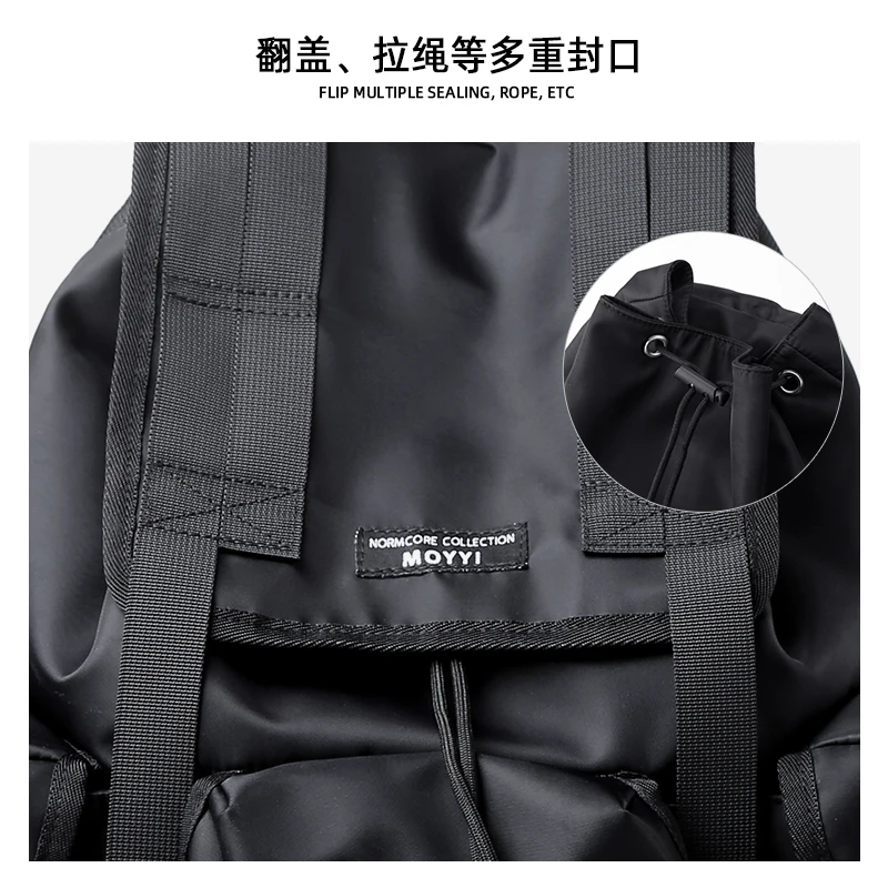 Multilayer Personalised Backpack Unisex 15.6 inch Laptop Drawstring Waterproof Outdoor Commuter College Travel Mochila