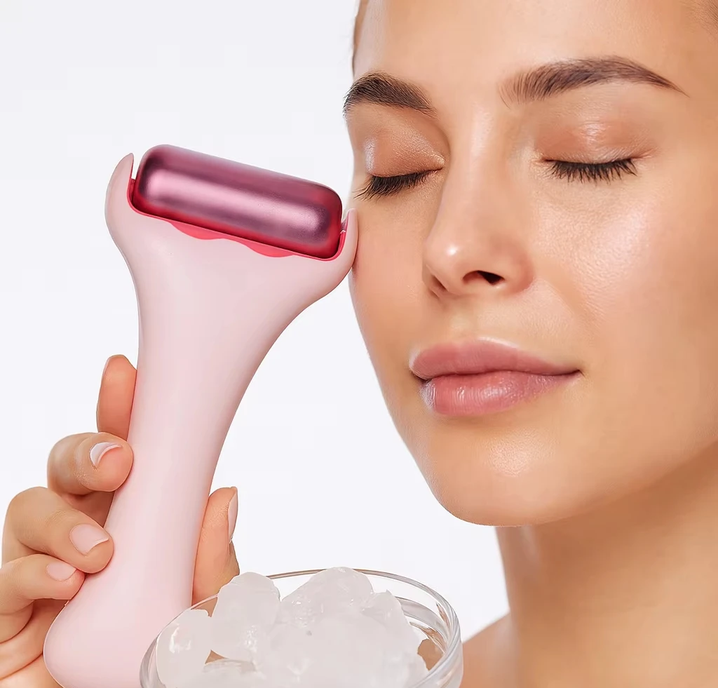 Metal Facial Ice Roller Handheld Cooling Massage Roller Skin Calming Skincare Tool