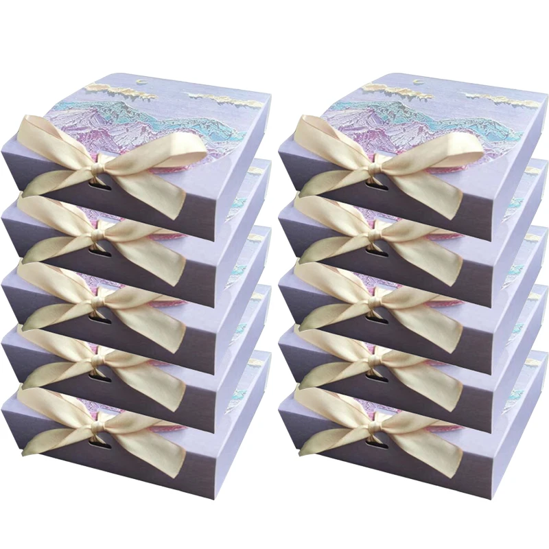 10Pcs large Creative Wedding Gift Box for Guest Paper Candy Chocolate Dessert Packaging Boxes Baby Shower Birthday Gift