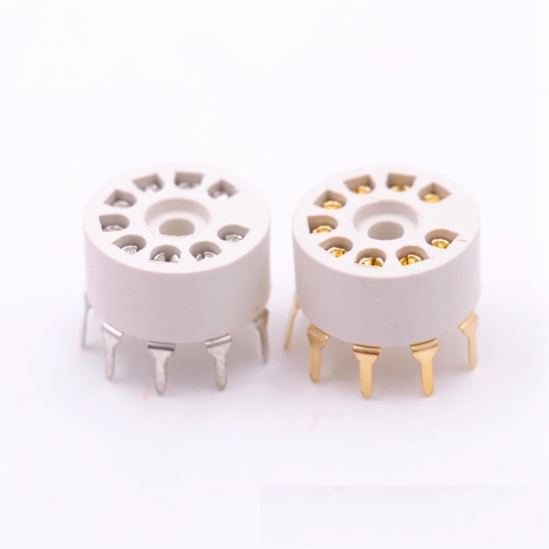 10PCS PCB Mount Plastic 9Pin Vacuum Tube Socket For 12AX7 12AT7 12AU7 EL84 6N1 ECC82 ECC83 Hifi Audio TUBE AMP