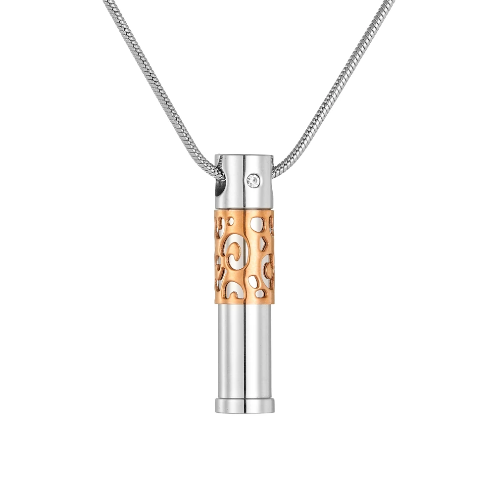 Cremation Necklace - Stainless Steel Ashes Pendant for Human Ash, Memorial Urn Jewelry Keepsake