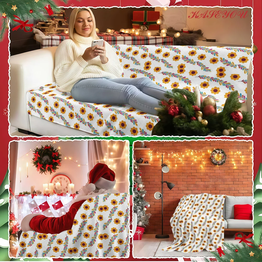 Retro Floral Soft Fuzzy Smooth Quick Drying Premium Cozy Blanket Great for Dorm Room College Students Essentials