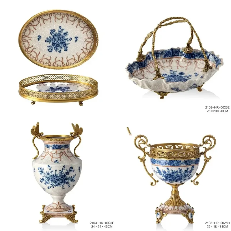 European Ceramic Disposable Classic Wall Mounted Panels Home Decoration Handicrafts Accessories With Painting Patterns