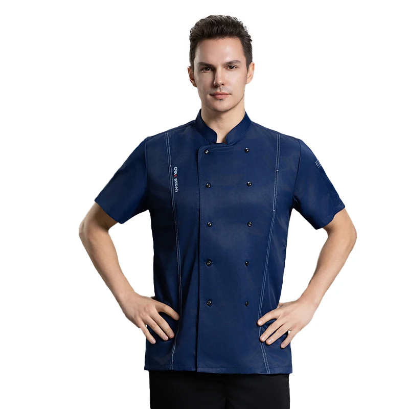 

Hotel Chef's Uniform Men's Bakery Coat Catering Waiter Costume Food Service Restaurant Cook Jacket Kitchen Work Wear