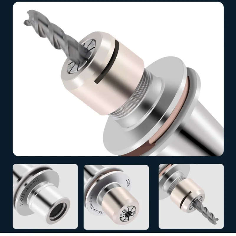 Stainless Steel High Accurany 0.001mm ISO20 ER16 ISO25 ER20MS SK10 ISO10 Collet Chuck Toolholders Engraving Machine CNC Tools