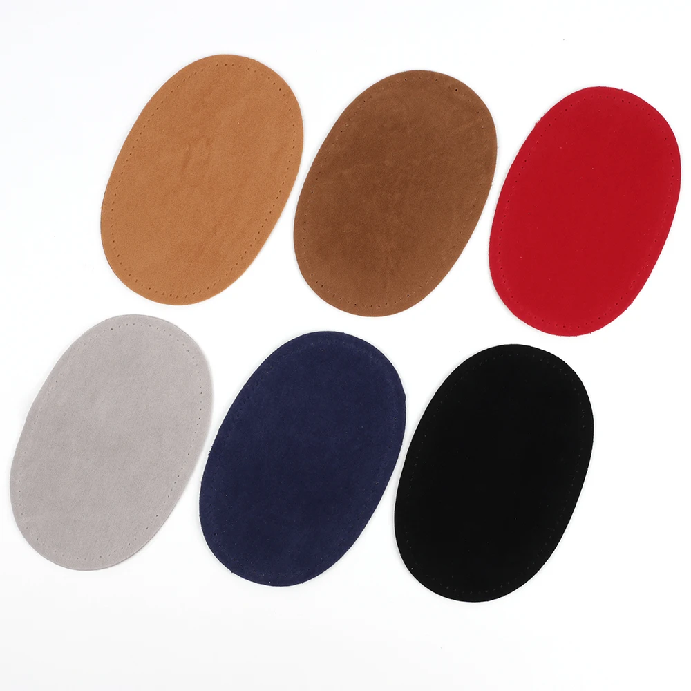 2Pcs Solid Color Suede Leather Small Lychee Grain Elbow Cloth Multiple Color Options Handmade Accessories For Man And Women