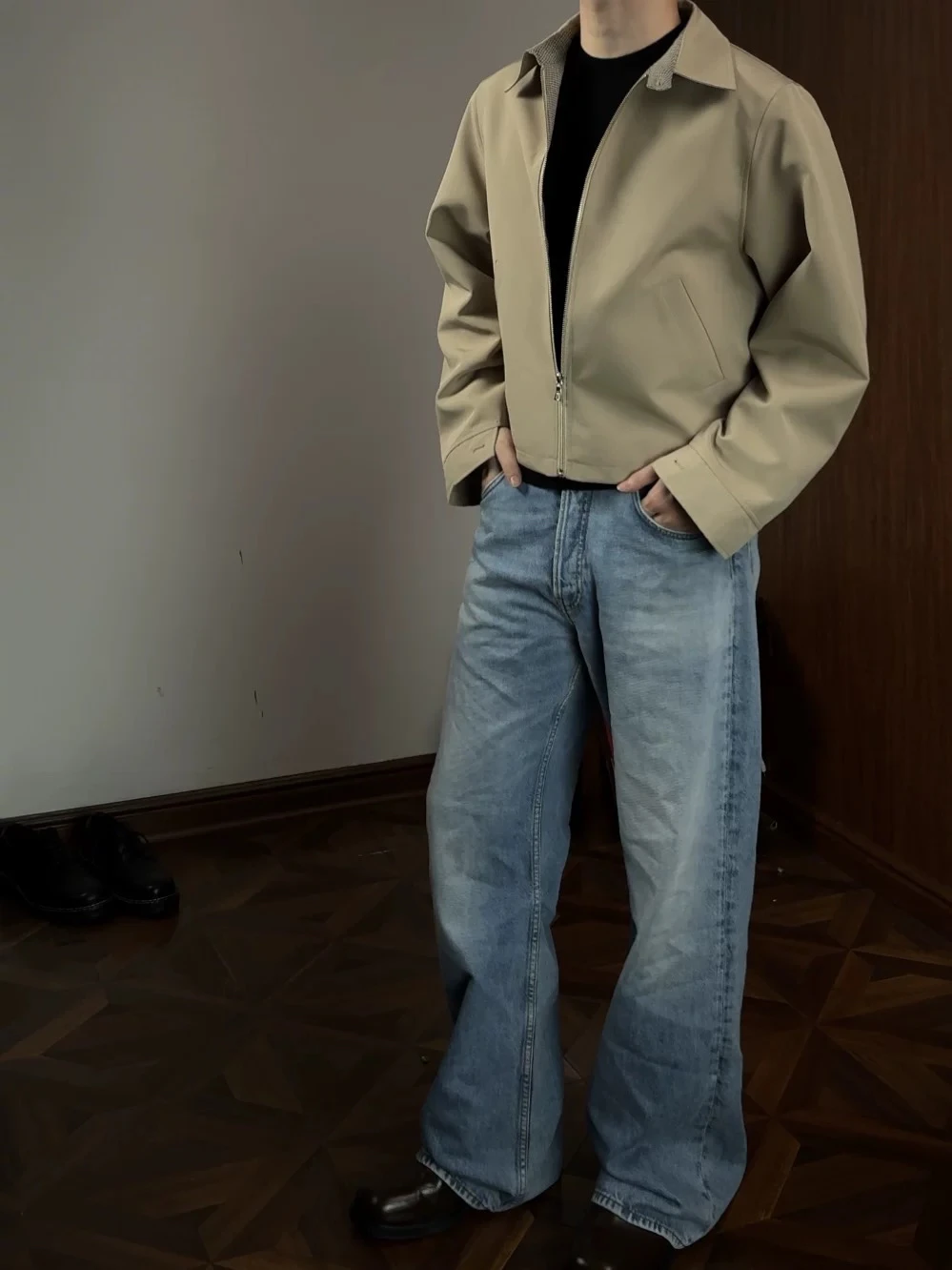 

Американский ретро-ялочка с рисунком воротника-стойки Harrington Jaet для мужчин, верхняя одежда с 3D пошивкой на работу, весенний сезон