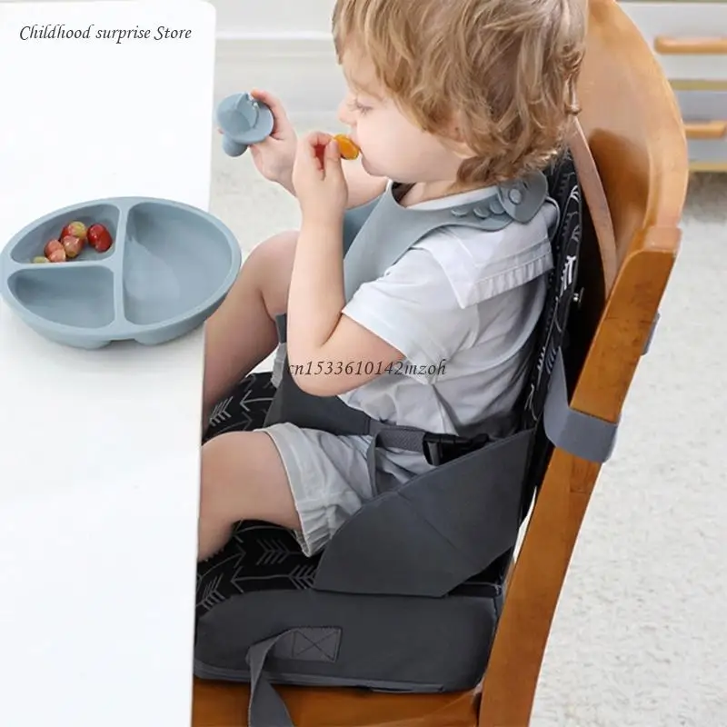 Trẻ Ghế Booster Đệm Highchair Đệm Pad với Đai An Toàn Điều Chỉnh Dropship