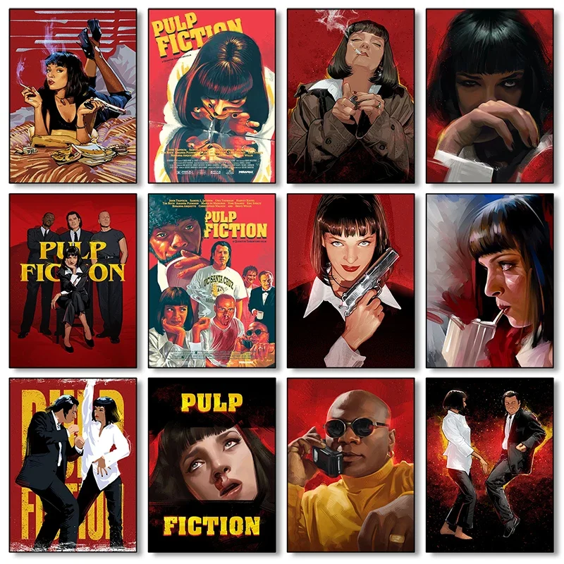 filme-classico-polpa-ficcao-cartaz-quentin-tarantino-arte-do-vintage-pintura-em-tela-casa-quarto-decoracao-cartaz-imagem