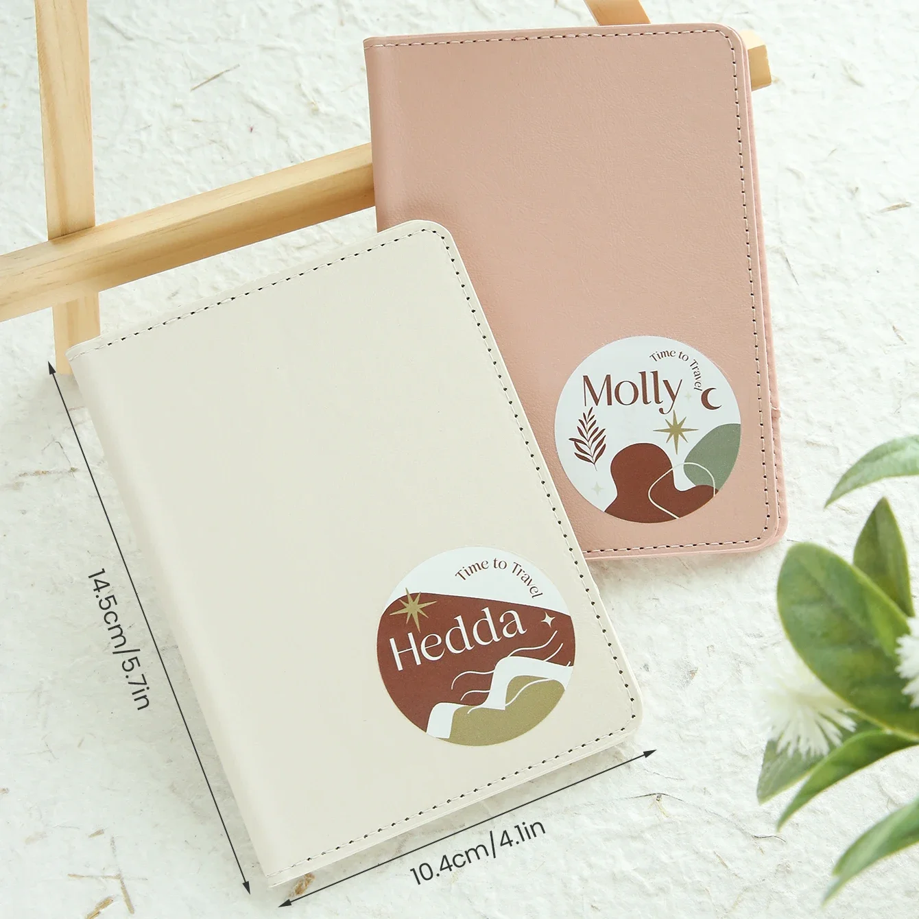 

1PC Personalized Name Boho Passport Cover Nature Inspired Passport Holder with Chic Pattern Custom Initials Passport Holder Gift