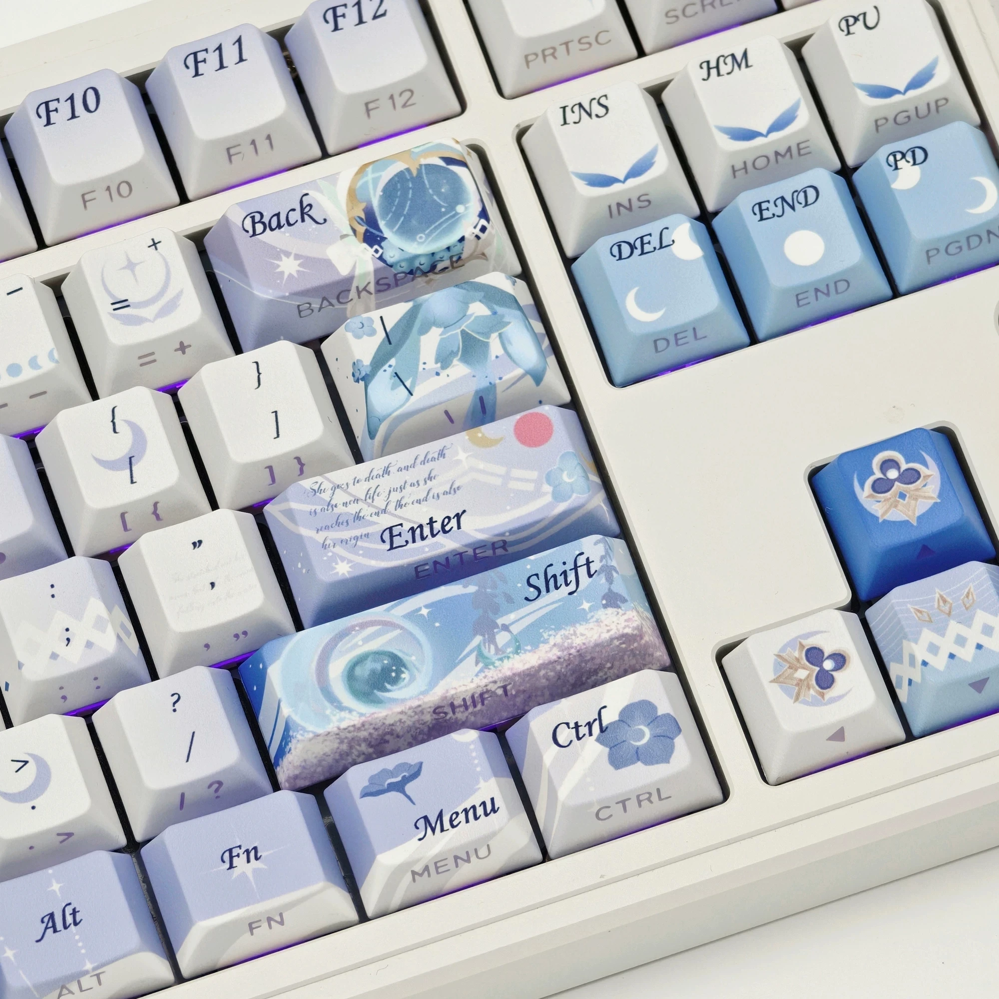 Game Genshin Columbina Themed Keycaps OriginalDamselette PBT Dye-Sublimation Custom Keycap Set Cosplay Doujin Gifts 5
