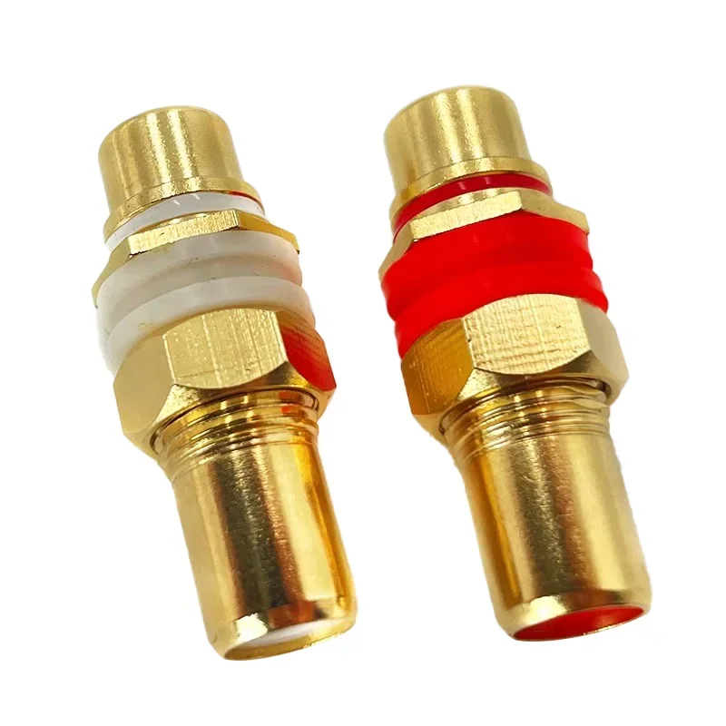 4/8/16/40PCS RCA Female To Female Coupler Joiner Jack Straight F/ F Socket with Washer Audio Gold Plated Speaker RCA Connector