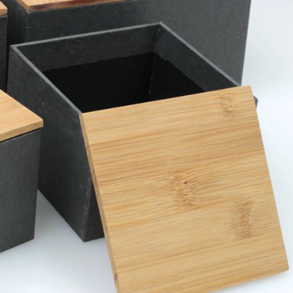 Bamboo Lid Storage Boxes Wooden Containers Organizer Tea Storage Box Candy Chocolate Jars Coffee Cans Home Storage Box