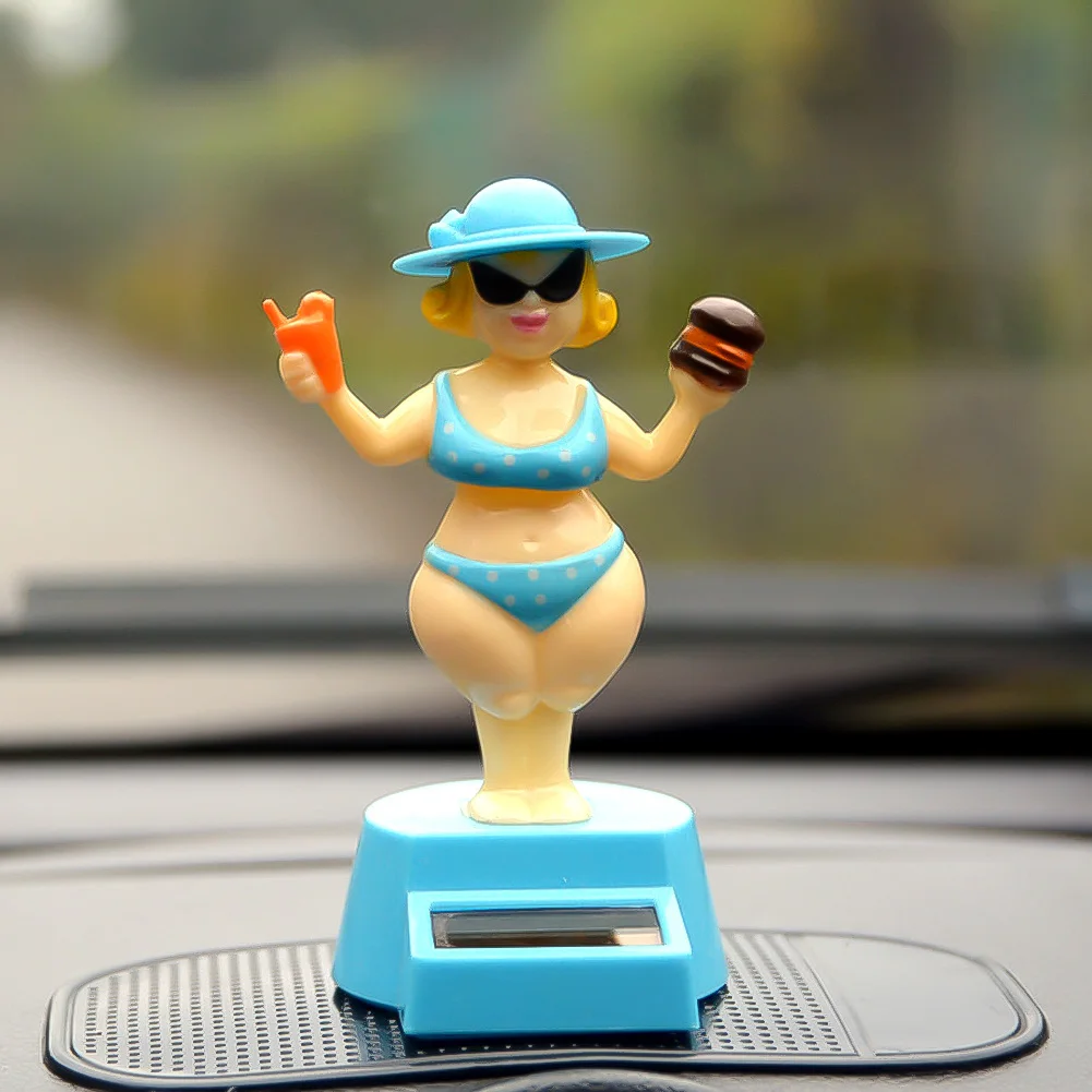 Funny Solar Powered Swimsuit Woman Shaking Pendulum Toy Car Decoration Solar Power Toy Hawaii Swinging Bikini Girl Car Ornament