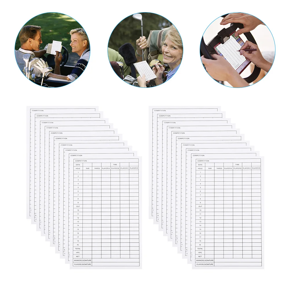 

20 Pcs Golf Scorecard Premium Scoreboard for Use Sports Coated Paper Competition Supply Golfs Scorecards