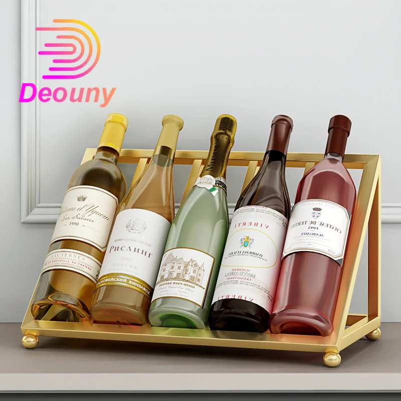 DEOUNY 3/4/5/6 Bottles Wine Rack Bar Iron Wine Display Rack For Wine Cabinet Rack Household Red Wine Rack Decoration