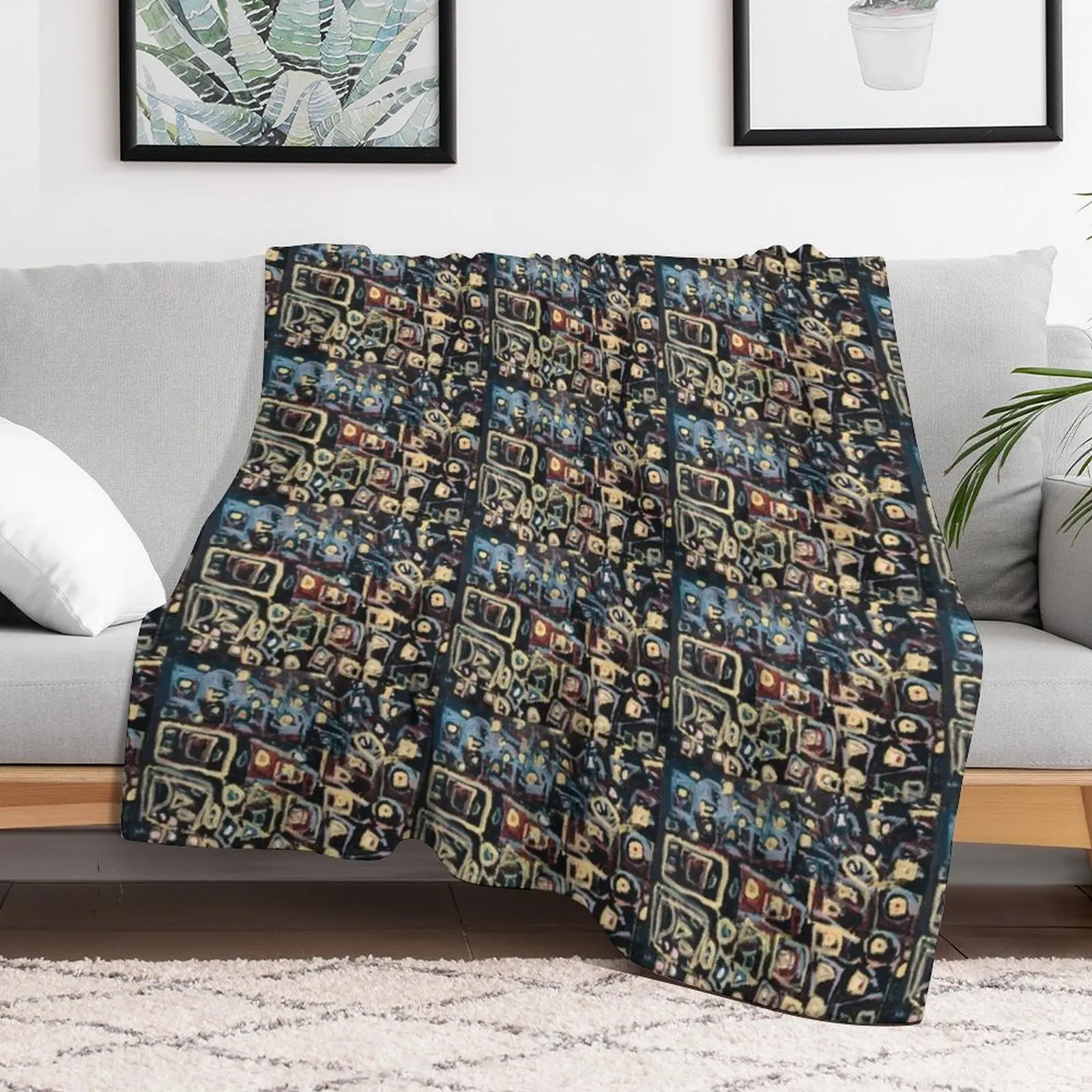 Abstract Shapes by Linda M. Throw Blanket for sofa Thermal Nap Polar Blankets