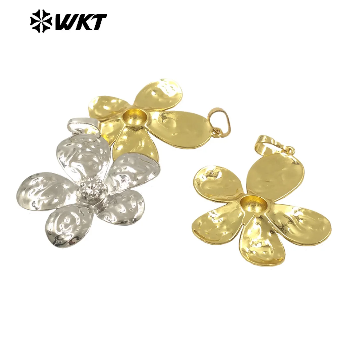 WT-P1989 Delicate Vivid Flower Shape Hand Make Jewelry Components For Women Earring Or Necklace Fine Pendant