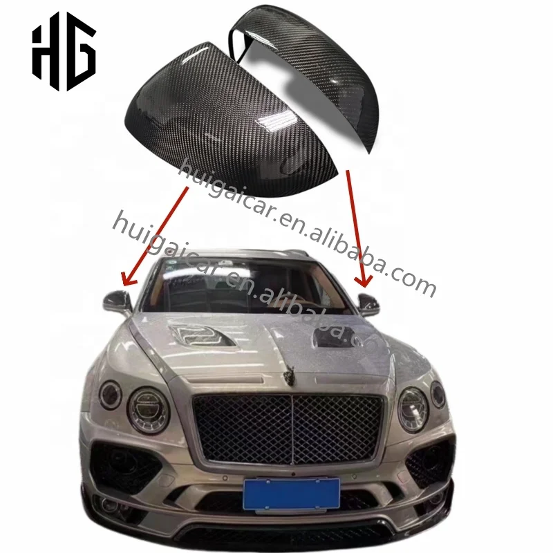 

Real Carbon Fiber Rear Mirror Cover Bodykit for Bentley Bentayga Rearview Mirror Cover Side Mirrors