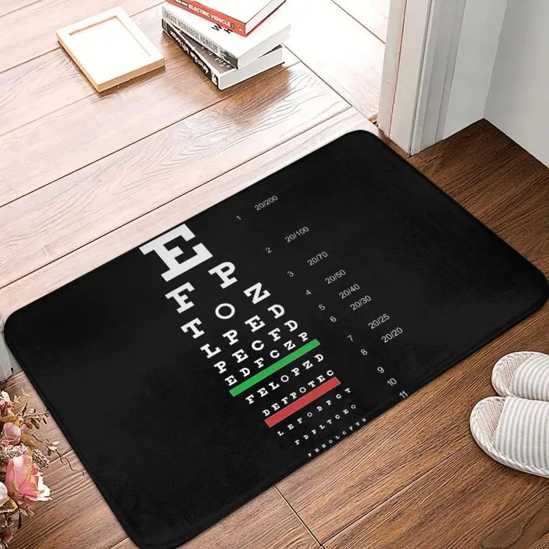 Snellen Eye Chart Front Floor Door Optometrist Optician Kitchen Entrance Mat Outdoor Bathroom Doormat Garage Carpet Rug