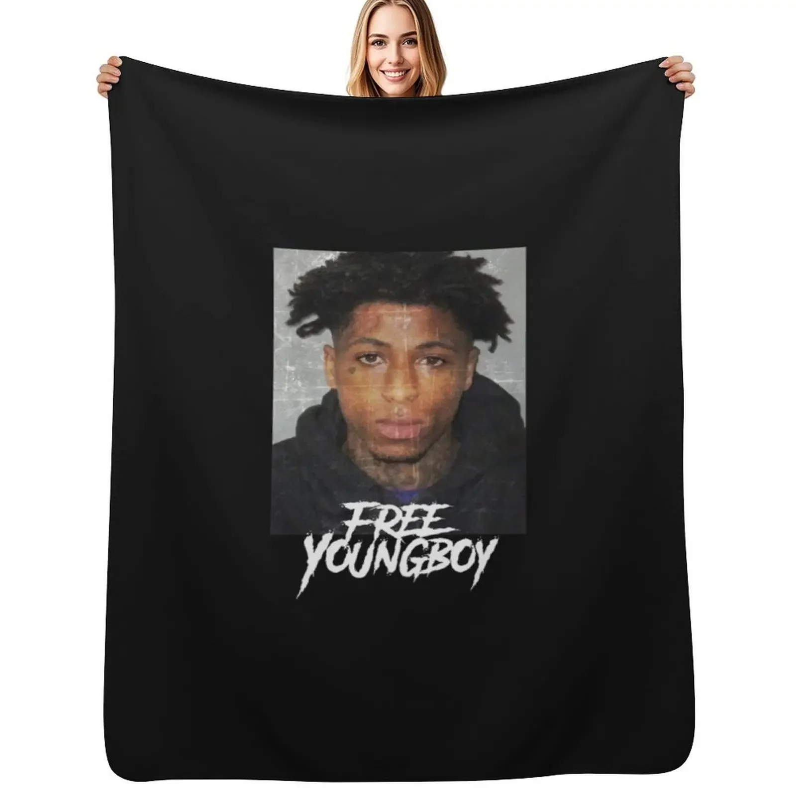Chemise NBA Youngboy Throw Blanket Plush Fuzzy Cozy Blanket for Couch Sofa
