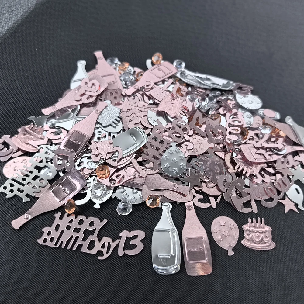 Roségold, rosa, silberfarben, digitaler Glitzer-Trümmer, 16., 18., 30., 40., 50., 60. Mädchen, Jungen, Männer, Frauen, Geburtstagsparty, Konfetti-Dekoration – Detail 10