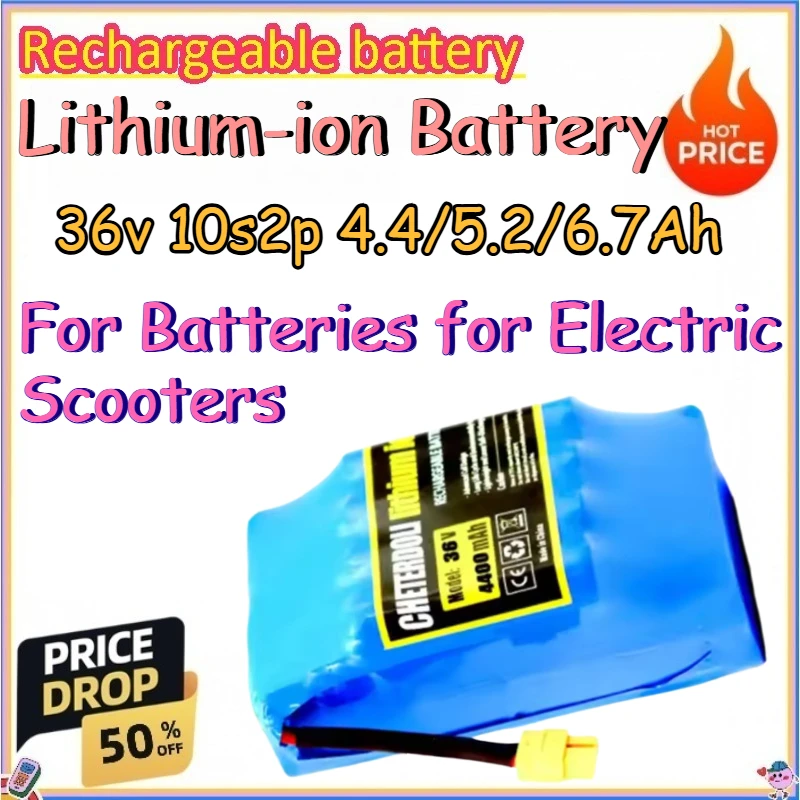 

36v 10s2p 4.4/5.2/6.7Ah Lithium-ion Battery for Batteries for Electric Scooters Replace Rechargeable Lithium Battery