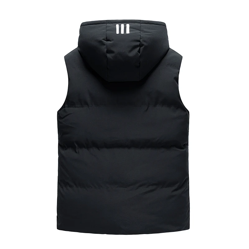 2024 Men New Autumn Fashion Warm Sleeveless Hooded Jacket Vest Men Winter Casual Thicken Plus Size Brand Clothing Waistcoat