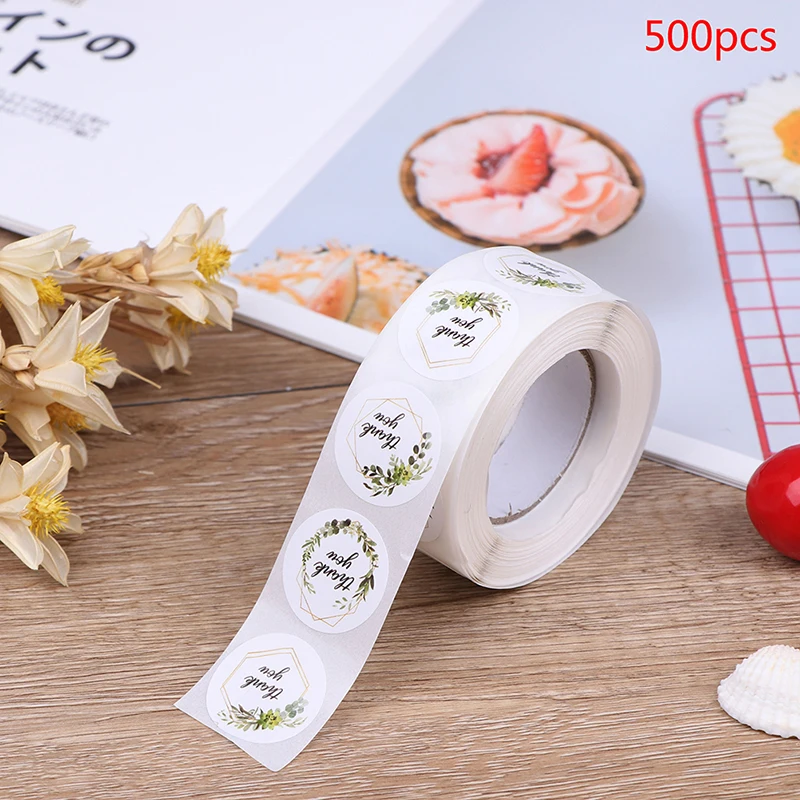 500Pcs/roll Thank You Stickers for seal label Sealing decoration Sticker*..
