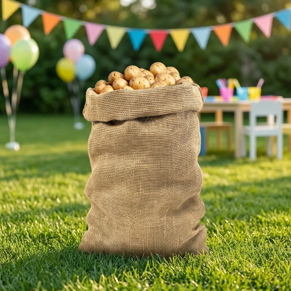 2 Piece Burlap Sack Set 60 x 100 CM Sackcloth Material for Indoor For outdoor Use Including Plant Growing and Storage