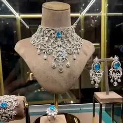 GODKI Luxury Geometric 4PCS UAE Jewelry Set For Women Wedding Party Zircon Indian African DUBAI Bridal Jewelry Set