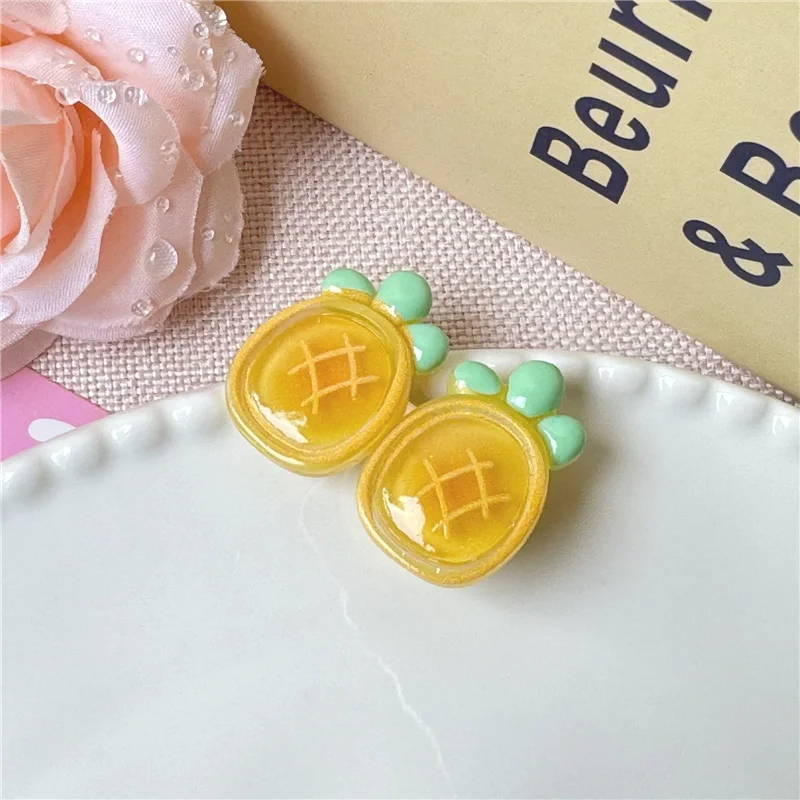 4 Stück/Set Mädchen Haaraccessoires Creme-Farbene Mattierte Eis-Transparente Frucht-Haarspangen Imitierte Frucht-Haarnadeln Pfirsich-Erdbeer-Kopfschmuck – Detail 9