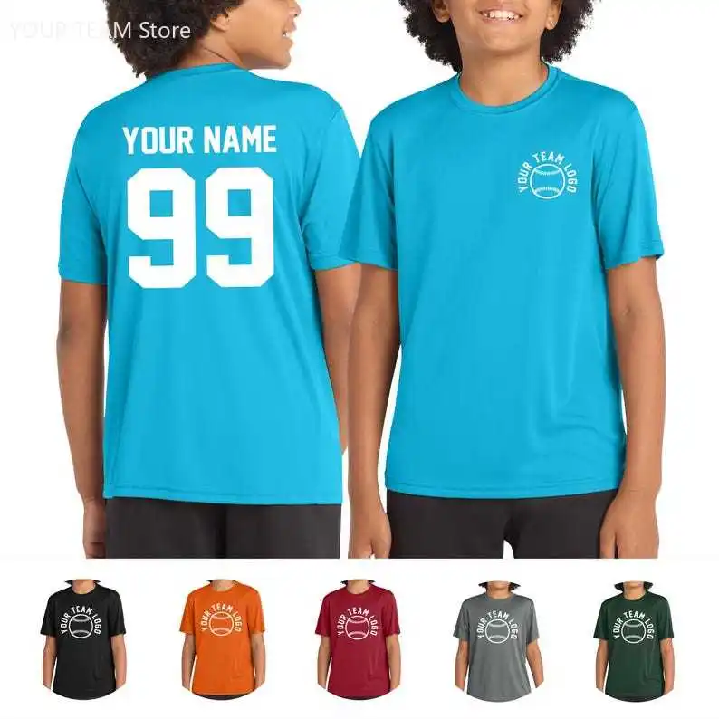 

Персонализированная спортивная футболка для подростков: легкая, быстросохнущая - футболка для тренировок и занятий спортом для мальчиков и девочек, индивидуальная футболка для спортивной команды