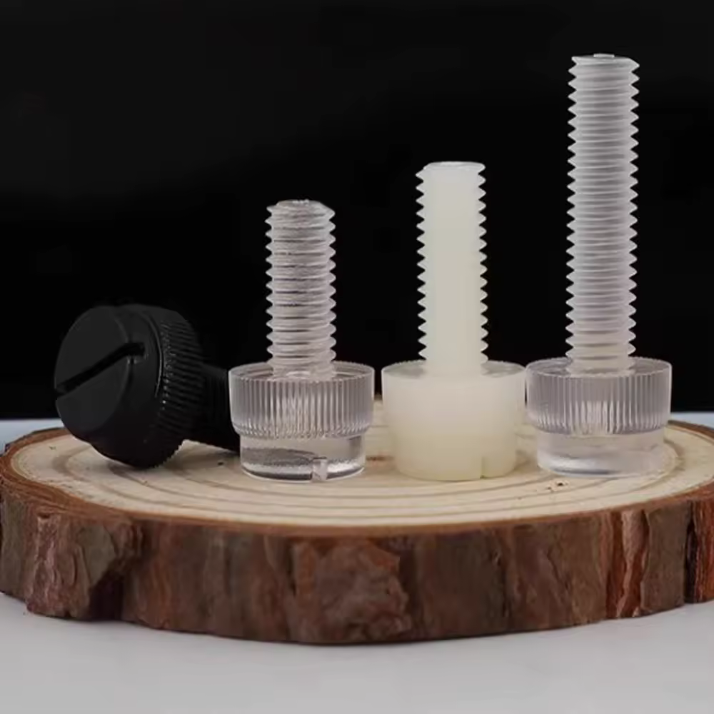 10/20Pcs M3 M4 M5 M6 M8 Acrylic Clear Transparent Nylon PA66 White Black Plastic Knurl Slotted Head Toolless Thumb Bolt Screw