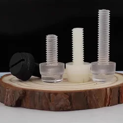 10/20Pcs M3 M4 M5 M6 M8 Acrylic Clear Transparent Nylon PA66 White Black Plastic Knurl Slotted Head Toolless Thumb Bolt Screw