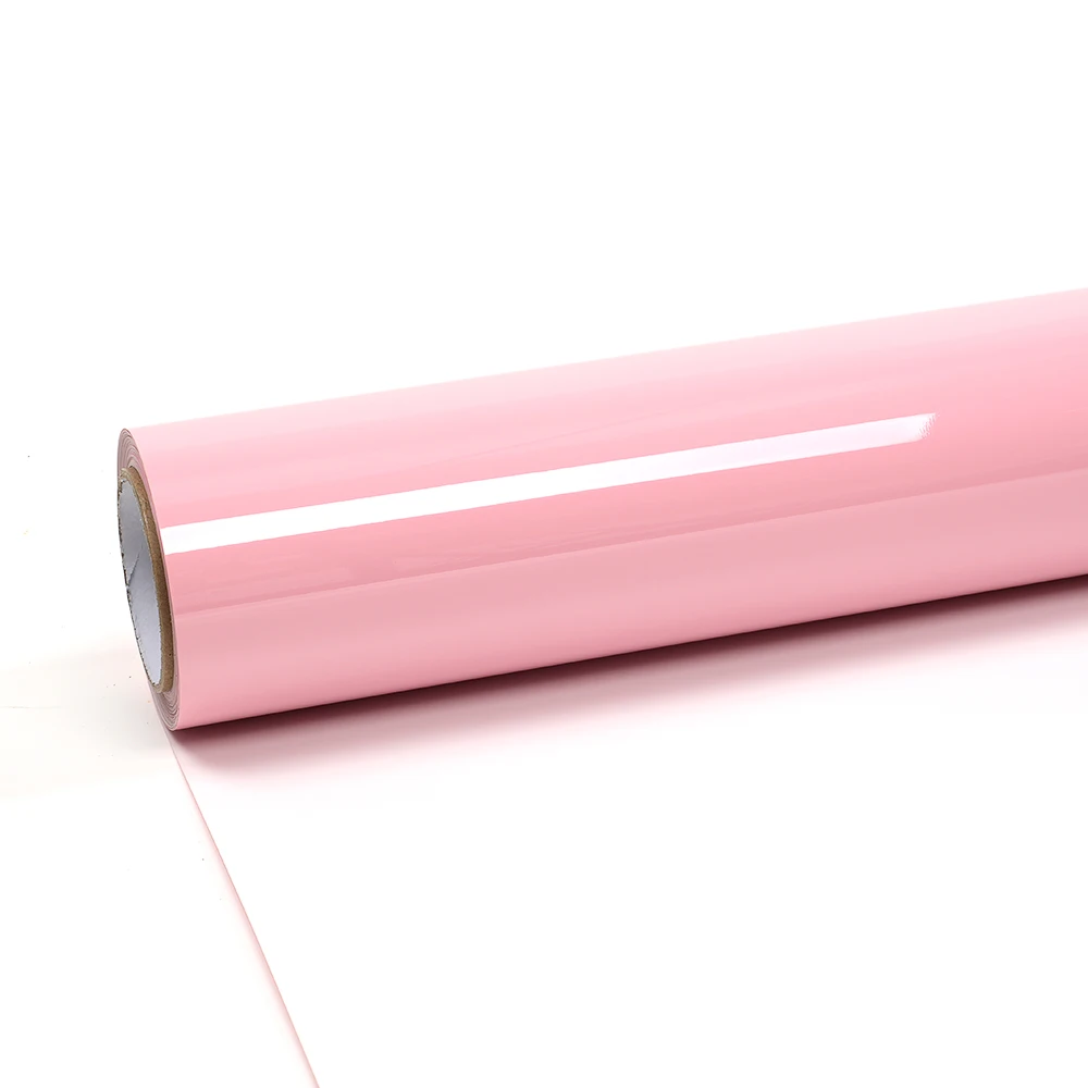 Factory Customized Car Wrapping Film PET Liner 55ft Full Roll Vehicle Wrapping Super Gloss Rouge Powder Car Vinyl Wrap Film
