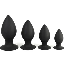 Small, Medium, Large, extra large Black Silicone Butt Plug Anal Plug Ass Stimulate Massage Anal Sex Toy Adult Games For Couples.