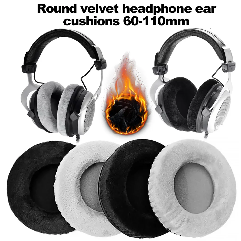 Round velvet 6CM/60mm-11CM/110mm earpads AKG SONY Audio-Technica Sennheiser  Pioneer Foam Headphones Repair Accessories Earmuffs