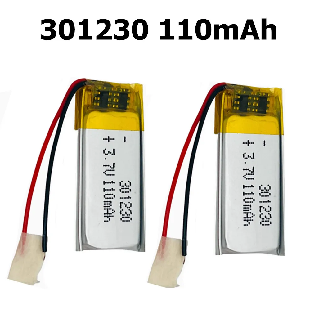 2pcs 301230 401230 501230 601230 701230 3.7V Li-Polymer Battery for Tws Bluetooth Headset Handheld Fan Recorder Pen Walkman MP3