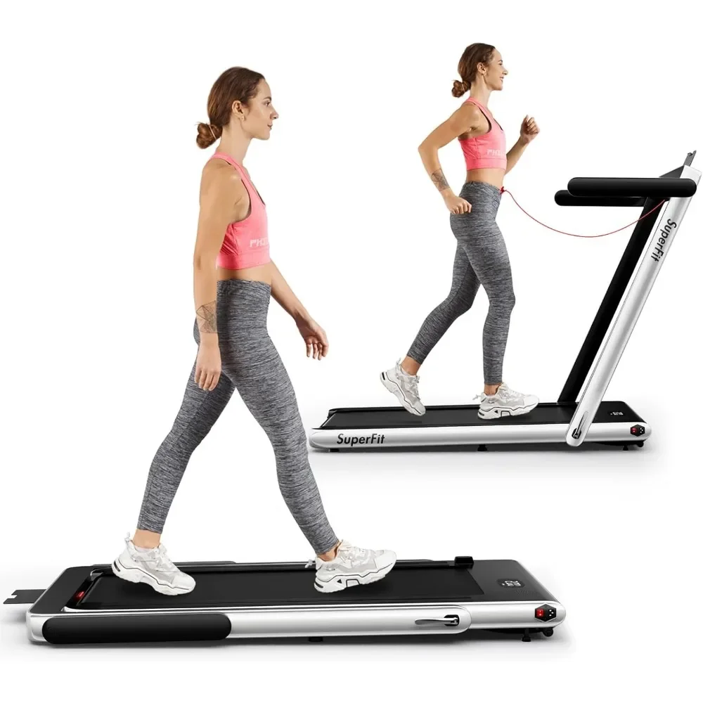 2 in 1 Folding Treadmill Under Desk Electric-Treadmill Installation-Free with Remote Control APP Control and LED Display