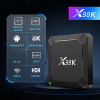 X98K Android 13 RK3528 Smart TV Box 2G 16G 2.4G 5G Dua WIFI BT 5.0 4GB 32GB Wifi 6 Set Top TV Box Media Player X98K