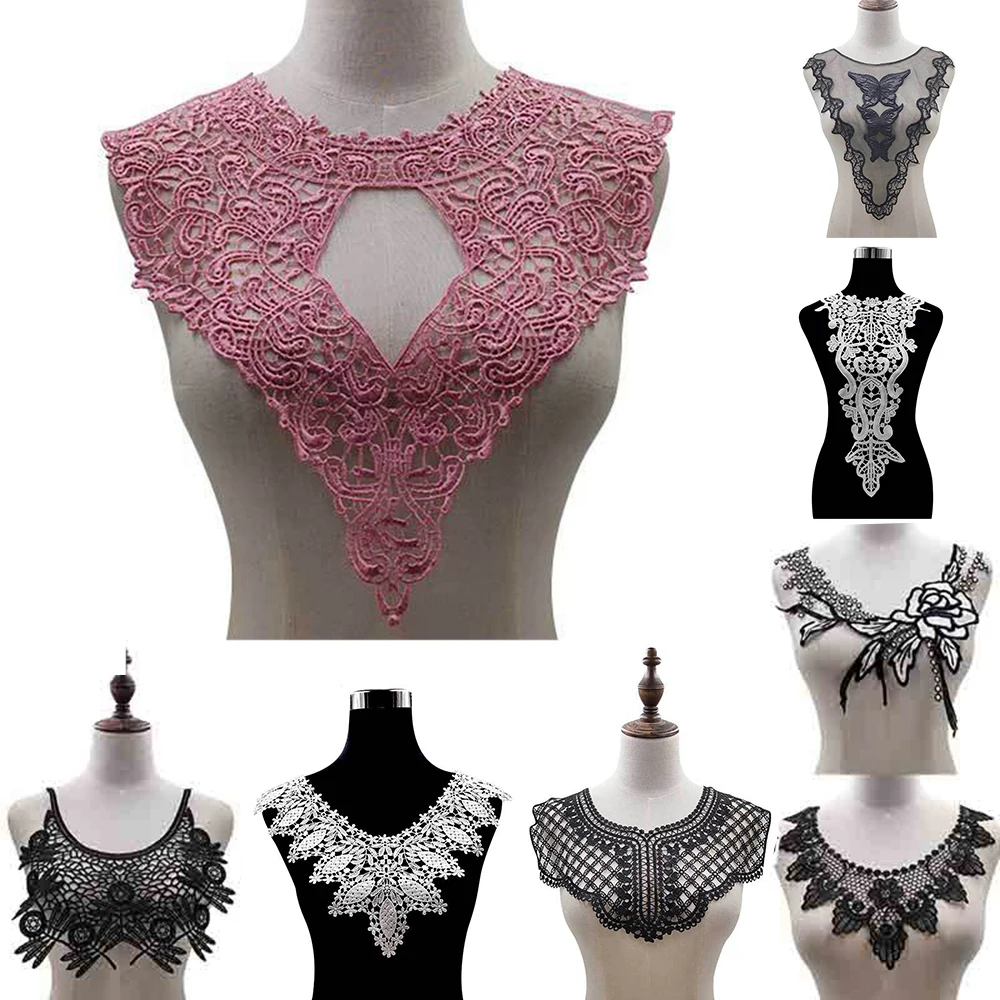 3D 8 Style Collar Neckline Scrapbooking abbigliamento in pizzo cucito accessori per abbigliamento in tessuto ricamo