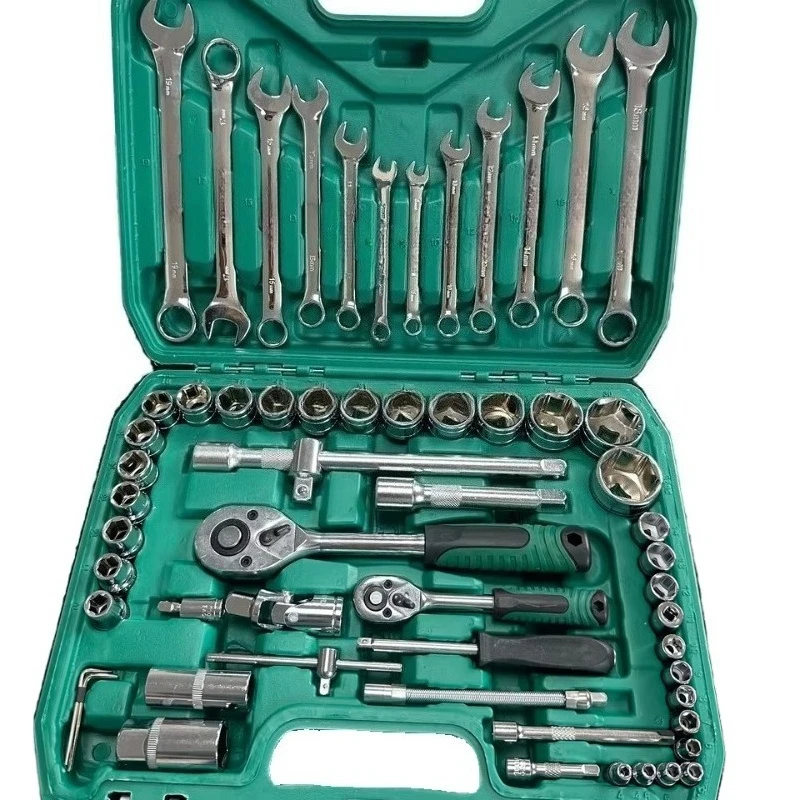 SXLL 61 pièces, polyvalent, kit de réparation 1/4 pouces manchon d'entraînement clé à cliquet tige d'extension en acier au Chrome Vanadium