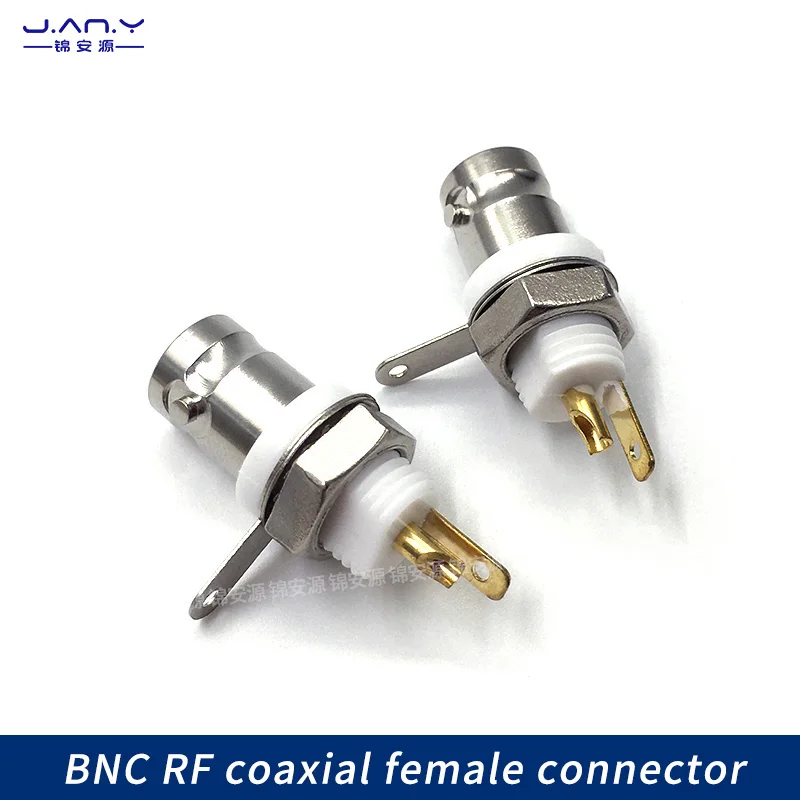 Puur Koper Geïsoleerde Bnc Vrouwelijke Basis Gesoldeerd Hoge Temperatuur Bestendige BNC-KY Paneel Connector Q9 Vrouwelijke Coaxiale Video Socket