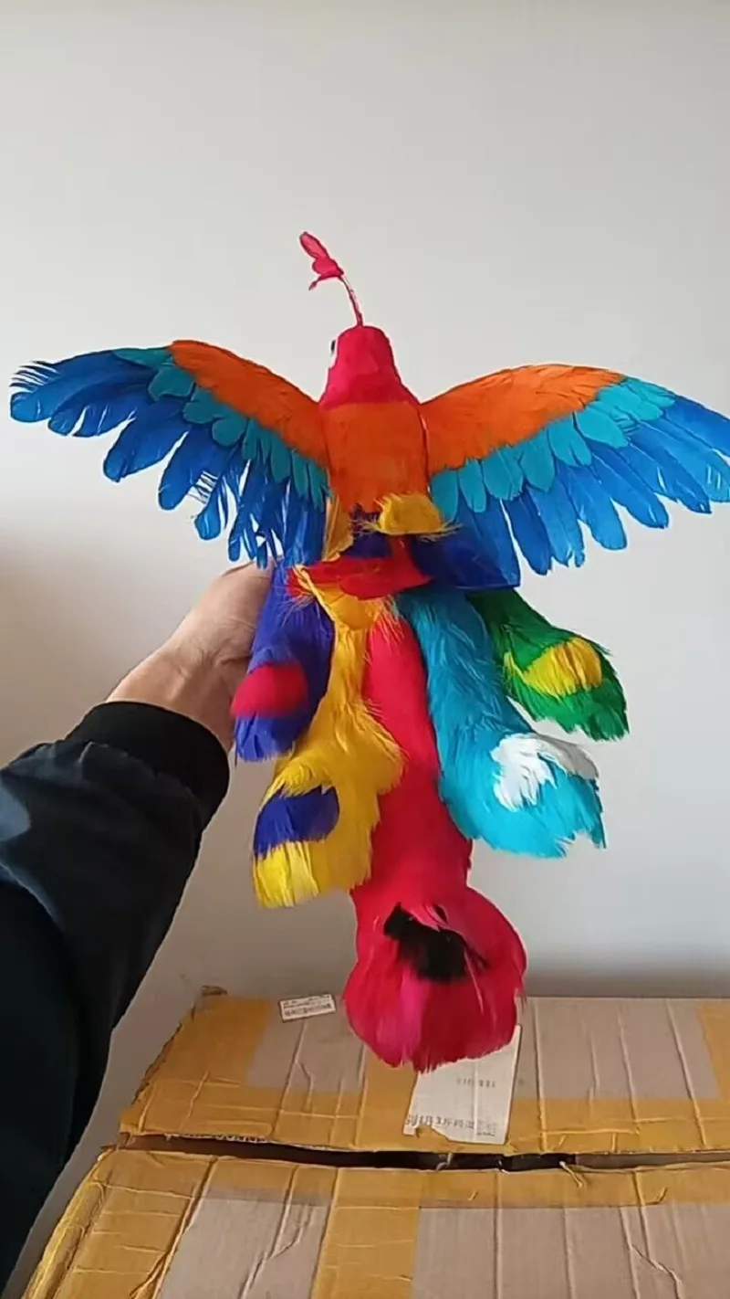 beautiful simulation foam&feather wings colorful Phoenix bird model gift about 30x40cm d0562
