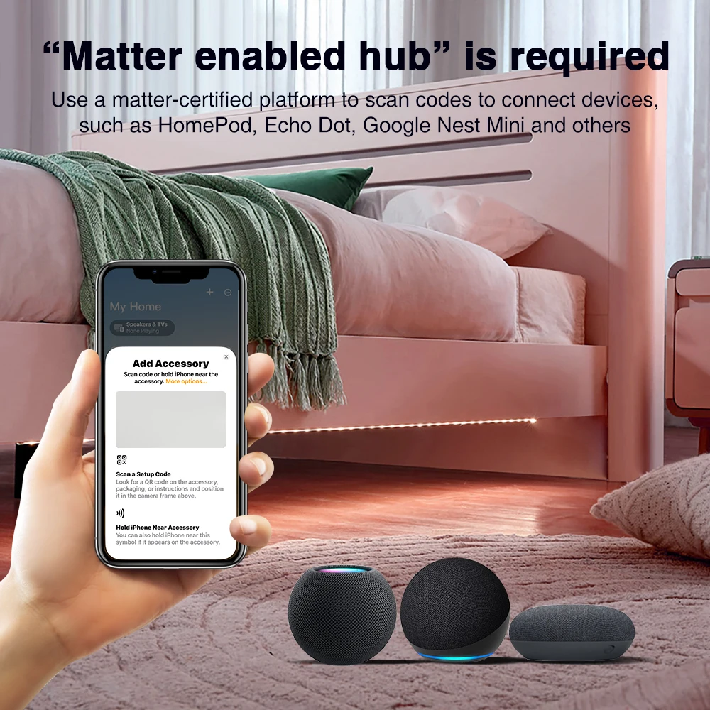 HOMEKIT Matter WIFI LED Controller DC12V 24V Smart RGBCCT Dimmer SIRI Voice Control Works with Apple HOMEKIT Alexa Google Home