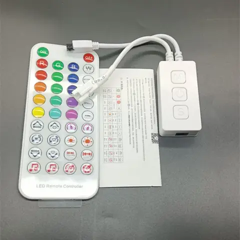 WS2811 WS2812B SP611E Styrenhet Musik Bluetooth App IR38 Tangenter Inbyggd Mikrofon För WS2812 Adresserbar LED-ljusremsa DC5V-24V 8 best sales ws2811-styrenhet - №3