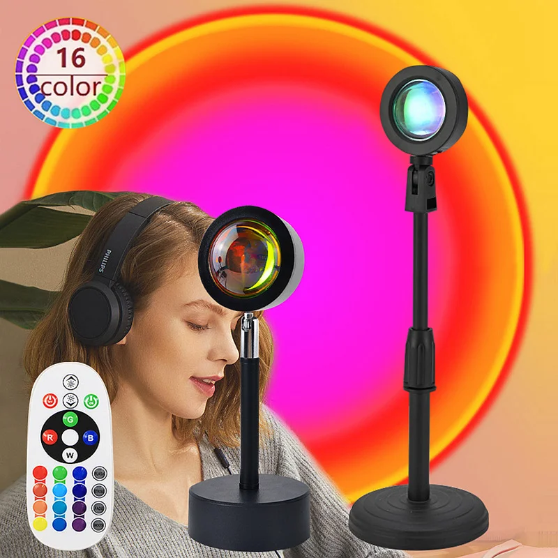 

16 Светодиодные проекционные настольные лампы USB Дистанционные RGB Ночные огни Фотозал для вечеринок Декоративное освещение окружающей среды