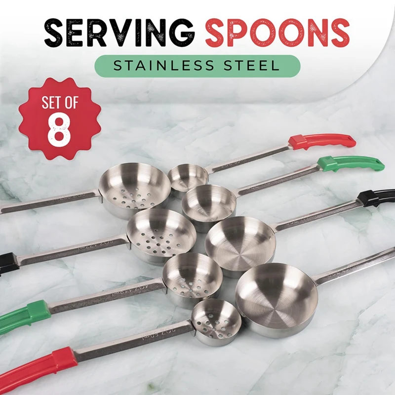 Portion Control Serving Spoons - Bariatric Must Haves - Perfect For Weight Watchers& Gastric Bypass - Set Of 8 Ladles