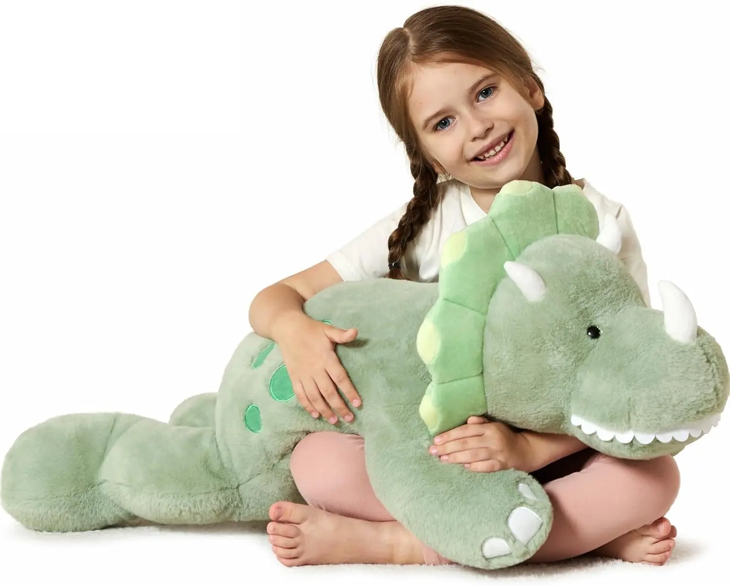 

32-дюймовая большая зеленая светящаяся в темноте игрушка-динозавр, мягкая плюшевая подушка для сна, подарок на день рождения или День святого Валентина